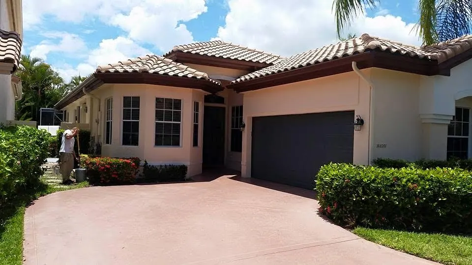 Tile-roof home with a freshly painted exterior